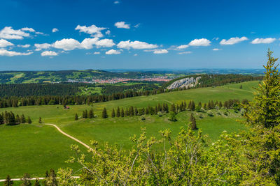 View across the fields to la chaux de fonds.