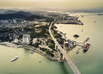 High angle view of cityscape