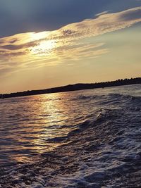 Scenic view of sunset over sea