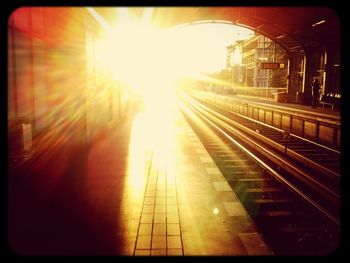 Railroad tracks at sunset