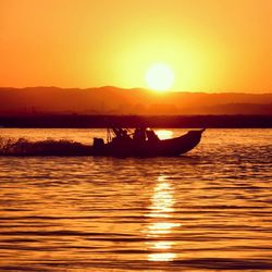 Scenic view of sunset over sea