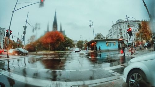 Road passing through city