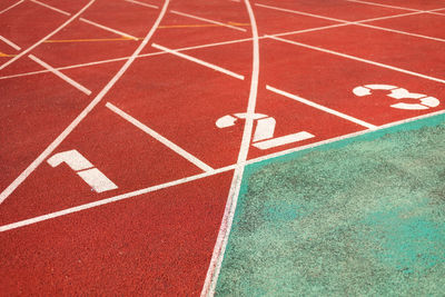 High angle view of sports track