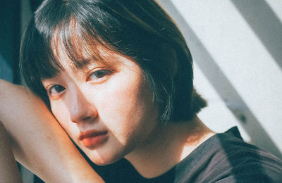 Close-up portrait of teenage girl