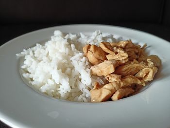 Close-up of meal served in plate