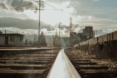 Railroad tracks against sky