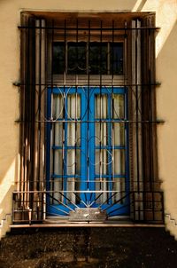 Low angle view of window on building