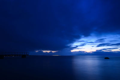 Scenic view of sea against sky at sunset