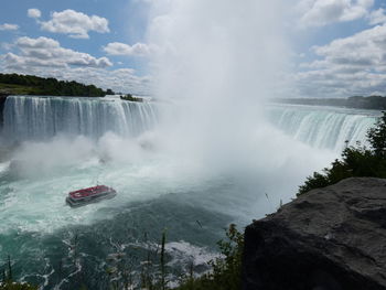 Scenic view of waterfall