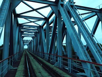 Low angle view of railway bridge