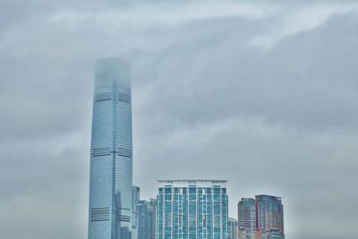 Low angle view of skyscrapers against sky