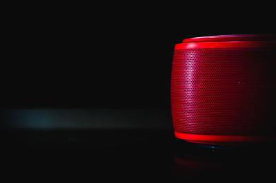 Close-up of red wine against black background