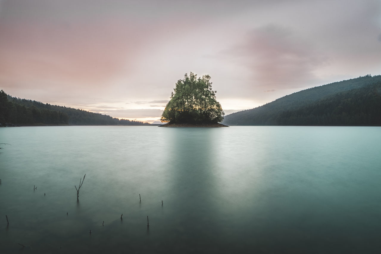 Germany, bavaria, national park, lake, sky, sunset, forest, trees, nature, landscape