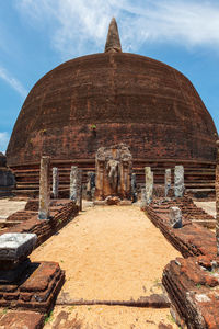 Buddhist dagoba, stupa in ancient city of polonnaruwa