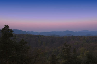 Scenic view of landscape against sky during sunset