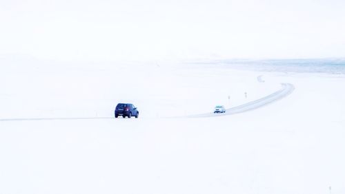 Scenic view of snow covered landscape