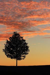 Scenic view of landscape against sky at sunset