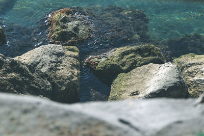 Rocks in sea