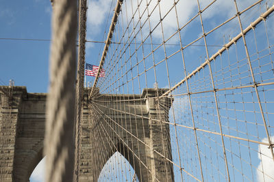 Low angle view of suspension bridge