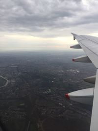 Aerial view of city against sky