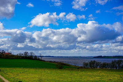 Scenic view of field against sky