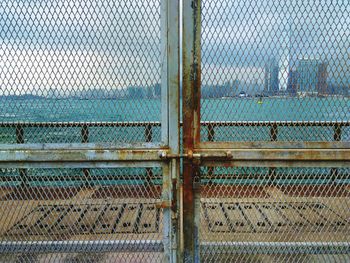 Rusty metal fence