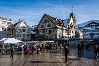 Crowd at town square