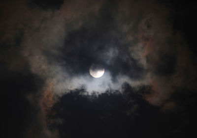 Low angle view of moon in sky