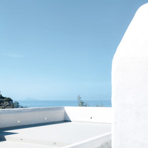 View of swimming pool against clear sky