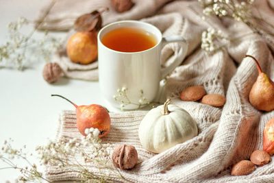 Close-up of breakfast on table