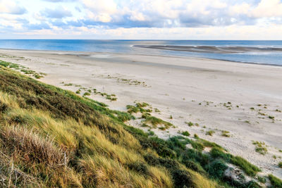 Scenic view of beach against sky