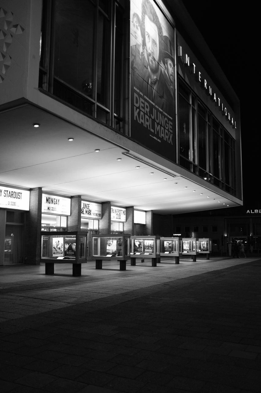 communication, indoors, built structure, architecture, text, no people, night, illuminated