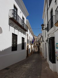 View of buildings against clear sky