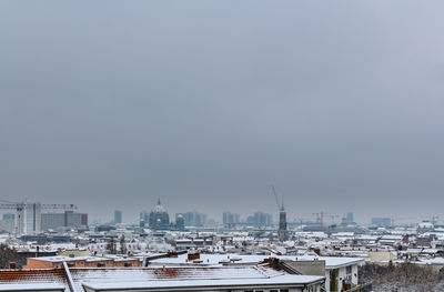 View over snow-covered berlin