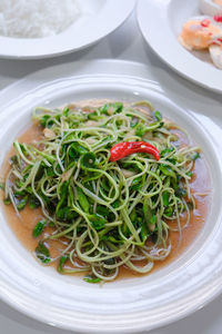 High angle view of salad in bowl