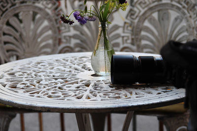 Close-up of potted plant in vase on table