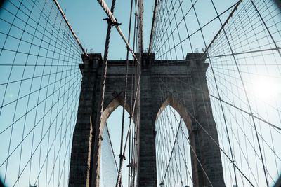 Low angle view of brooklyn bridge