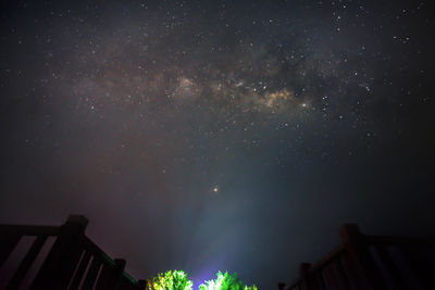 Low angle view of building against sky at night