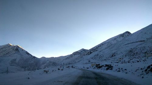 Scenic view of mountains against clear sky