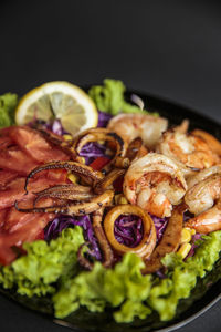 Close-up of fruit salad in plate