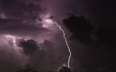 Low angle view of lightning in sky