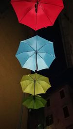 Low angle view of multi colored umbrella