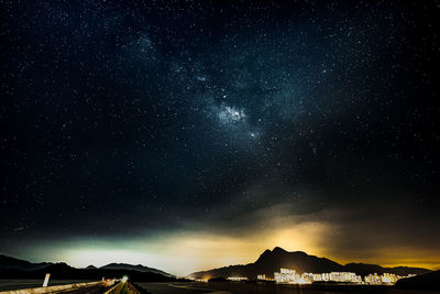 Low angle view of milky way sky at night