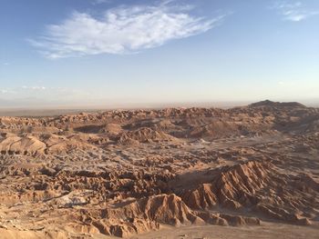 Aerial view of desert against sky