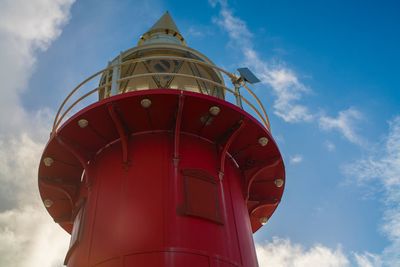 Low angle view of lighthouse against sky