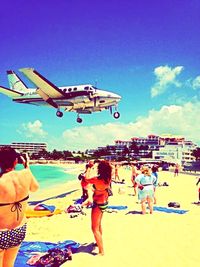 People enjoying at beach