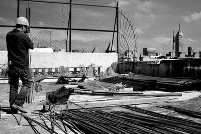 Man working at construction site