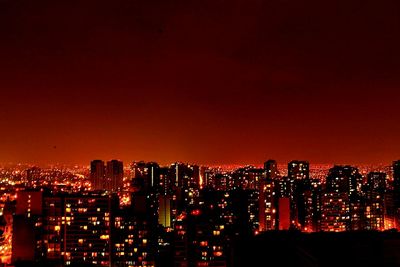 Illuminated city at night