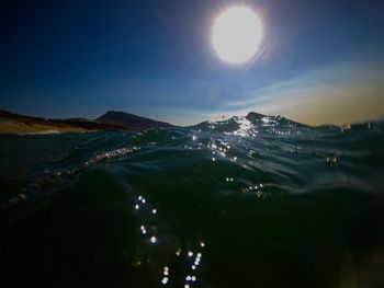 Scenic view of sea against clear sky during sunset