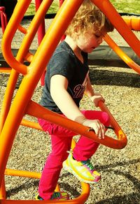 Girl sitting on bench